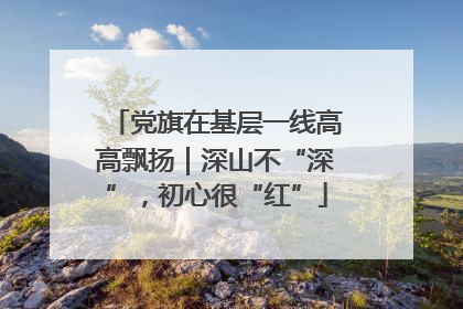 党旗在基层一线高高飘扬｜深山不“深”，初心很“红”
