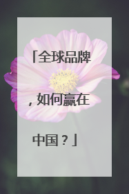 全球品牌，如何赢在中国？
