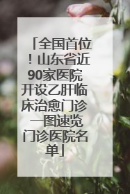 全国首位！山东省近90家医院开设乙肝临床治愈门诊 一图速览门诊医院名单