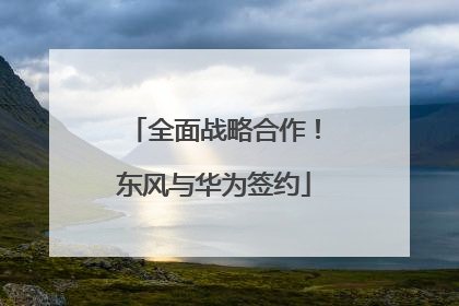 全面战略合作！东风与华为签约