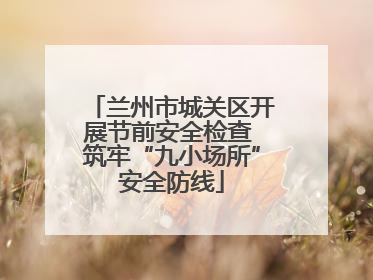 兰州市城关区开展节前安全检查 筑牢“九小场所”安全防线