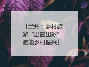 兰州：乡村旅游“出圈出彩”赋能乡村振兴
