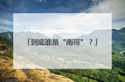 到底谁是“南哥”？