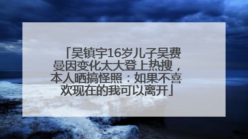 吴镇宇16岁儿子吴费曼因变化太大登上热搜，本人晒搞怪照：如果不喜欢现在的我可以离开