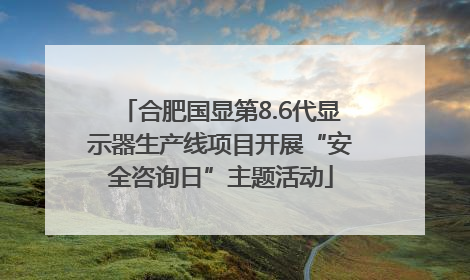 合肥国显第8.6代显示器生产线项目开展“安全咨询日”主题活动