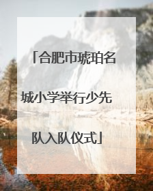 合肥市琥珀名城小学举行少先队入队仪式