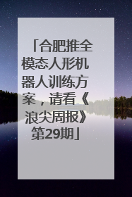 合肥推全模态人形机器人训练方案，请看《浪尖周报》第29期