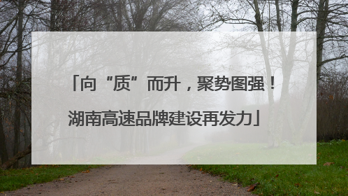 向“质”而升，聚势图强！湖南高速品牌建设再发力