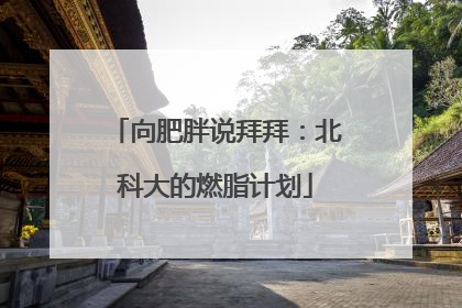 向肥胖说拜拜：北科大的燃脂计划