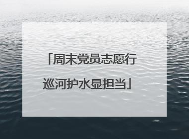 周末党员志愿行 巡河护水显担当
