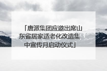 唐派集团应邀出席山东省居家适老化改造集中宣传月启动仪式