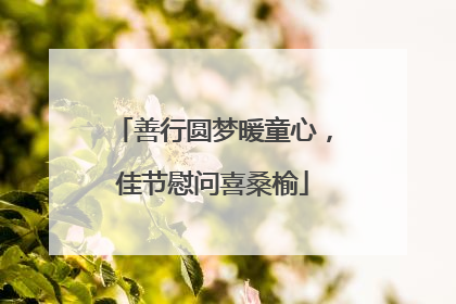 善行圆梦暖童心，佳节慰问喜桑榆