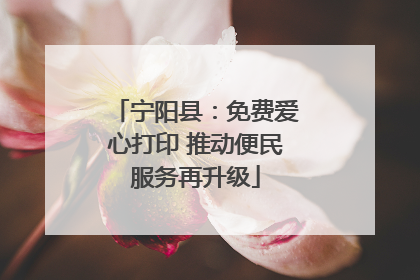 宁阳县：免费爱心打印 推动便民服务再升级
