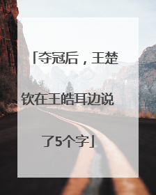 夺冠后，王楚钦在王皓耳边说了5个字