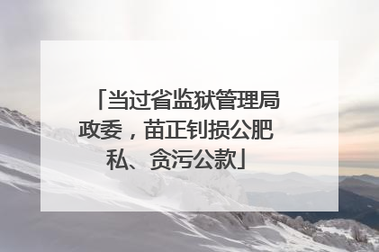 当过省监狱管理局政委，苗正钊损公肥私、贪污公款