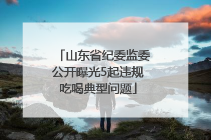 山东省纪委监委公开曝光5起违规吃喝典型问题