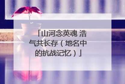 山河念英魂 浩气共长存（地名中的抗战记忆）