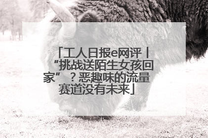 工人日报e网评丨“挑战送陌生女孩回家”？恶趣味的流量赛道没有未来