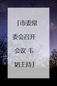 市委常委会召开会议 韦韬主持