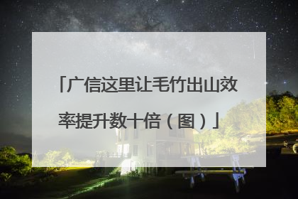 广信这里让毛竹出山效率提升数十倍（图）