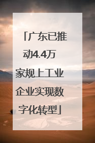 广东已推动4.4万家规上工业企业实现数字化转型