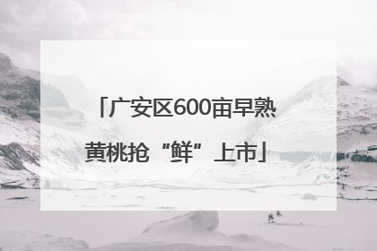 广安区600亩早熟黄桃抢“鲜”上市