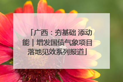 广西：夯基础 添动能｜增发国债气象项目落地见效系列报道