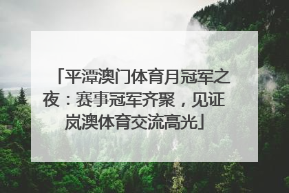 平潭澳门体育月冠军之夜：赛事冠军齐聚，见证岚澳体育交流高光