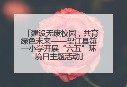 建设无废校园，共育绿色未来——望江县第一小学开展“六五”环境日主题活动
