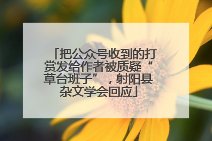 把公众号收到的打赏发给作者被质疑“草台班子”，射阳县杂文学会回应