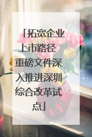 拓宽企业上市路径 重磅文件深入推进深圳综合改革试点