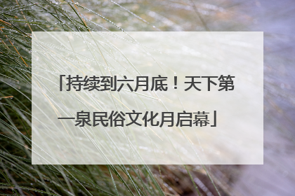 持续到六月底！天下第一泉民俗文化月启幕