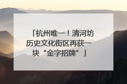 杭州唯一！清河坊历史文化街区再获一块“金字招牌”