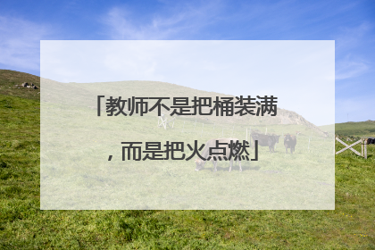 教师不是把桶装满，而是把火点燃
