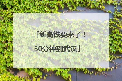 新高铁要来了！30分钟到武汉