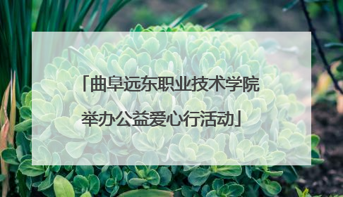 曲阜远东职业技术学院举办公益爱心行活动