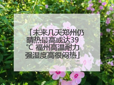 未来几天郑州仍晴热最高或达39℃ 福州高温耐力强湿度高很闷热