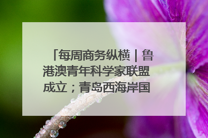 每周商务纵横｜鲁港澳青年科学家联盟成立；青岛西海岸国际能源自贸港启用