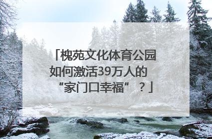 槐苑文化体育公园如何激活39万人的“家门口幸福”？