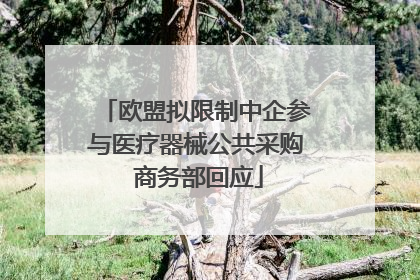 欧盟拟限制中企参与医疗器械公共采购 商务部回应