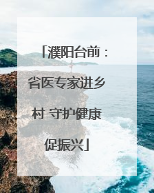 濮阳台前：省医专家进乡村 守护健康促振兴