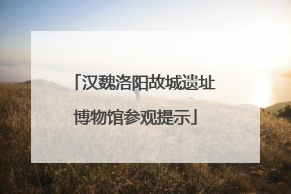 汉魏洛阳故城遗址博物馆参观提示