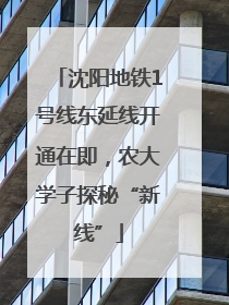 沈阳地铁1号线东延线开通在即，农大学子探秘“新线”