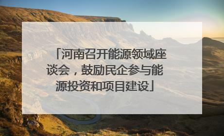 河南召开能源领域座谈会，鼓励民企参与能源投资和项目建设