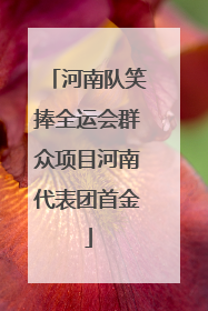 河南队笑捧全运会群众项目河南代表团首金