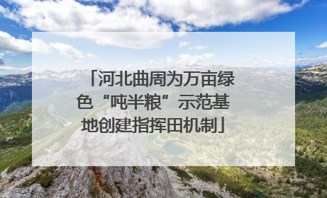 河北曲周为万亩绿色“吨半粮”示范基地创建指挥田机制