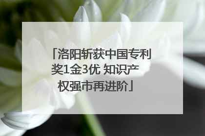 洛阳斩获中国专利奖1金3优 知识产权强市再进阶
