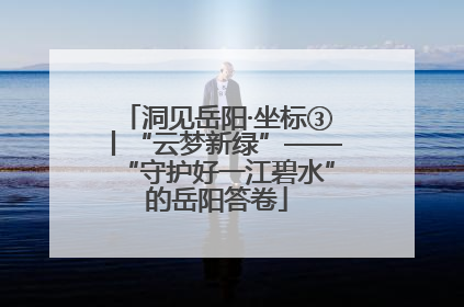 洞见岳阳·坐标③丨“云梦新绿”——“守护好一江碧水”的岳阳答卷