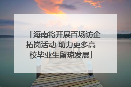 海南将开展百场访企拓岗活动 助力更多高校毕业生留琼发展