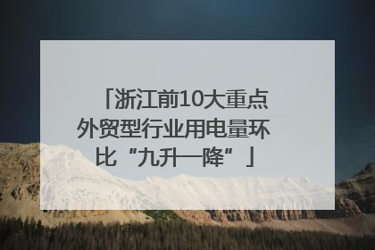 浙江前10大重点外贸型行业用电量环比“九升一降”